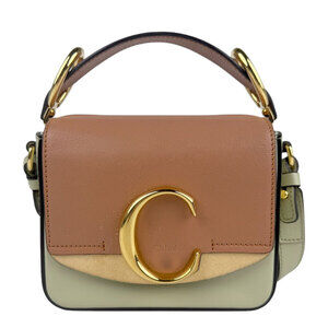 Chloe crossbody shoulder bag leather suede brown Khaki Green gold